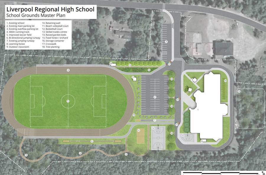 <p>CONTRIBUTED PHOTO</p><p>A drawing of the new plans for the outdoor space at Liverpool Regional High School.</p>