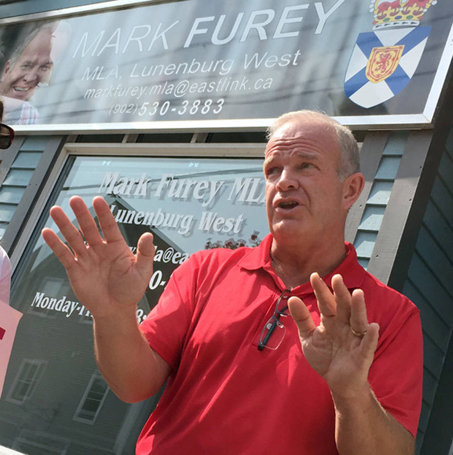 <p>FILE PHOTO</p><p>Lunenburg West MLA Mark Furey, pictured in 2018 outside his Bridgewater constituency office, is not seeking re-election.</p>