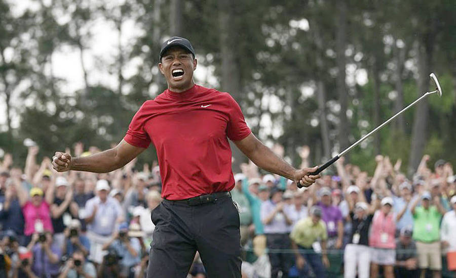 <p>FACEBOOK PHOTO, AP/DAVID J. PHILLIPS</p><p>Tiger Woods winning the Masters Golf Tournament in Augusta, Ga, in 2019. Woods will be among those calling the shots for the HB Studios team, which is soon to come under new ownership.</p>