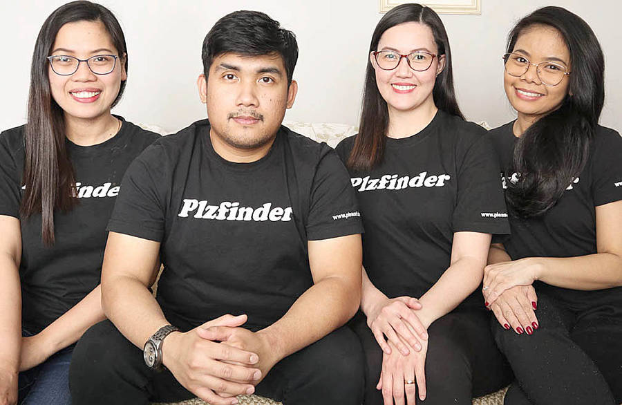 <p>CONTRIBUTED PHOTO</p><p>The founders of a new Bridgewater-based app for services, PlzFinder, from left to right: Hazelle Mahinay, Ken Martinez, Lehcel Tacda and Mona Crisostomo.</p>