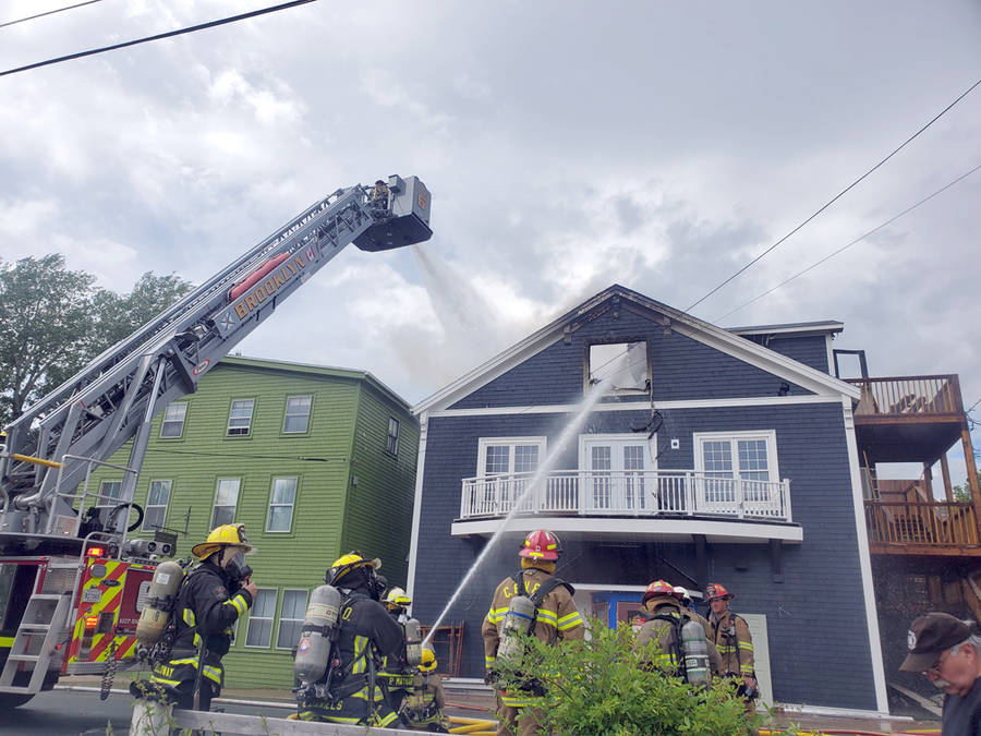 <p>SOURCE: ANDRE VEINOTTE - COUNCILLOR DISTRICT 1</p><p>First responders work the scene of the June 11 Chester Playhouse Theatre fire, on Pleasant Street in the village. </p>