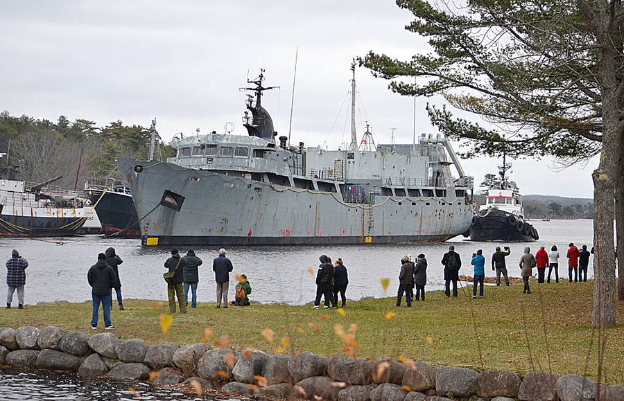 <p>FILE PHOTO</p><p>The 75-metre Cormorant was exiled from Bridgewater amid fanfare in November 2020.</p>