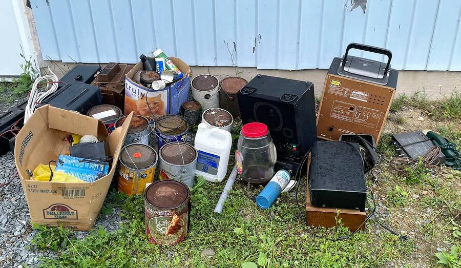 <p>CONTRIBUTED PHOTO</p><p>Some of the items dumped at the Queen&#8217;s Enviro Center after hours, despite warning signs not to do so.</p>