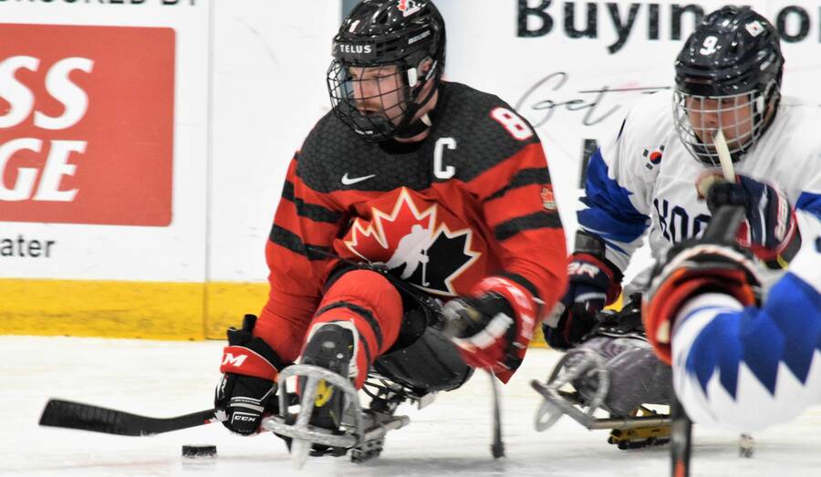 <p>KEVIN MCBAIN, PHOTO</p><p>Team Canada Captain Tyler McGregor tries to get away from a South Korean defender during action in the Nov. 19th game.</p>