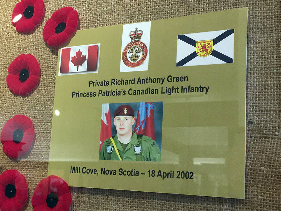 <p>KEITH CORCORAN, PHOTO</p><p>Pte. Richard Green&#8217;s image on the Afghanistan Roll of Honour at the Halifax Citadel National Historic Site.</p>