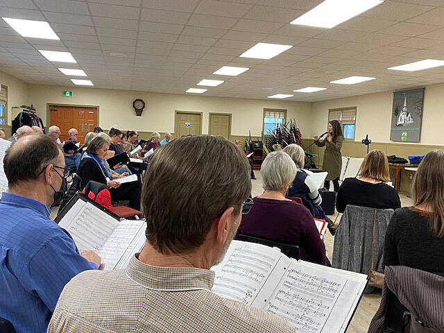 <p>CONTRIBUTED PHOTO</p><p>Members of the South Shore Chorale practise music for the upcoming concert weekend.</p>