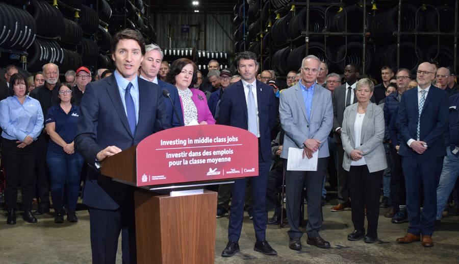 <p>Kevin McBain PHOTO</p><p>Prime Minister Justin Trudeau makes the announcement.</p>