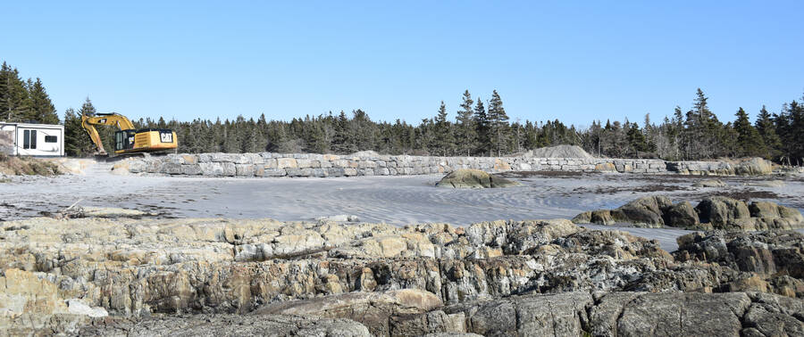 <p>Kevin McBain PHOTO</p><p>A rock wall, has been erected on what is called locally, as Little Crescent Beach, just off the main beach of the well-known main, Crescent Beach. Behind it is preparation work being done in preparation for construction.</p>