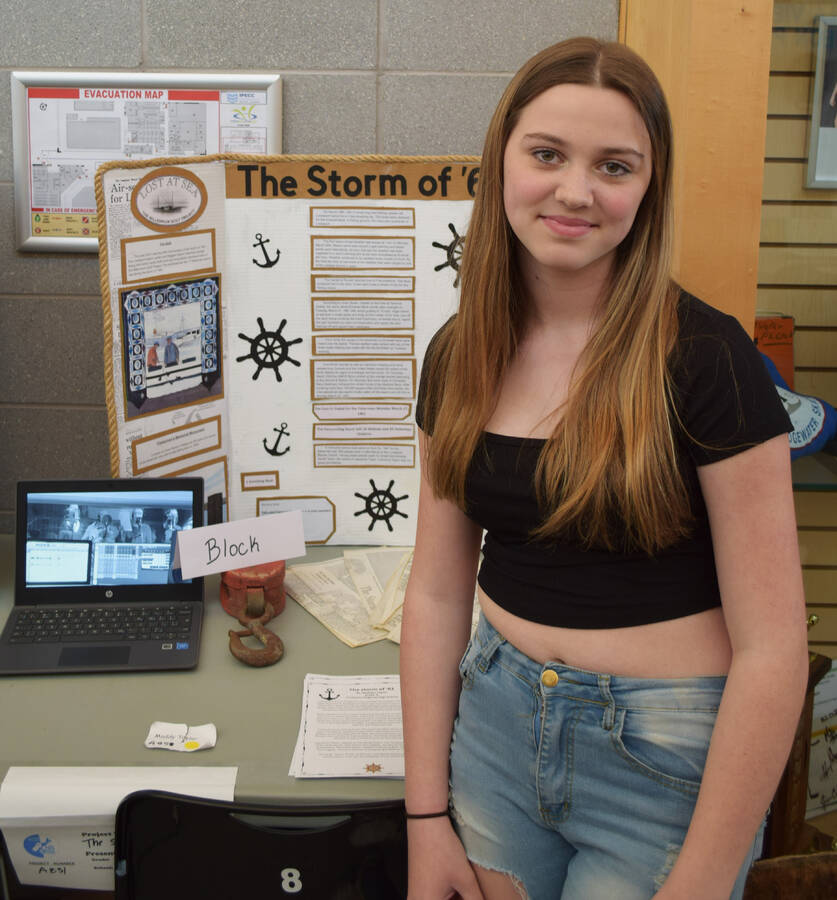 <p>Maddy Taylor, Grade 8 student in Lockeport, did her project on the Story of 1961.</p>
