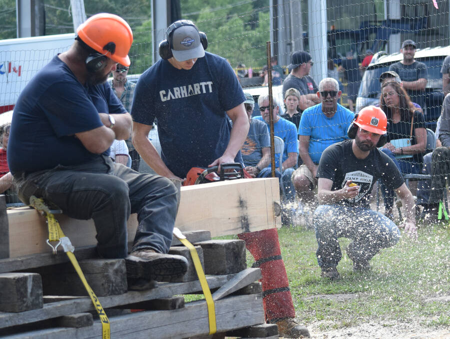 <p>Heavily competitive chainsaw competitions were held the afternoon of Aug. 19.</p>