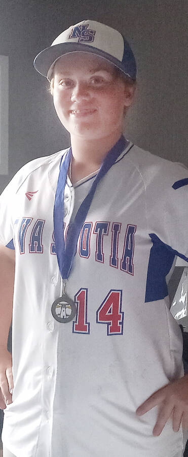 <p>CONTRIBUTED PHOTO</p><p>Elizabeth Corkum, 13, represented the province at the 14U girls&#8217; baseball championships in Newfoundland earlier this month and helped her team win a gold medal.</p>