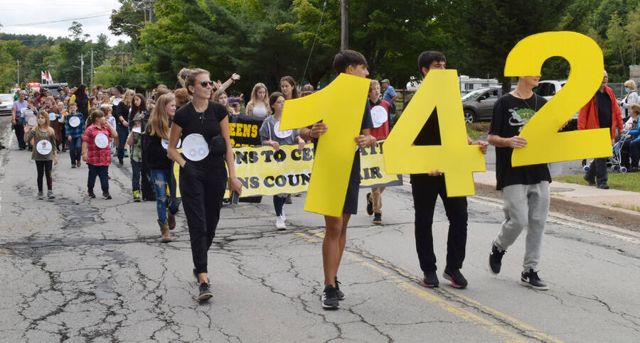 <p>FILE PHOTO</p><p>In last year&#8217;s Queens Fair parade, students and staff from North Queens Community School walked the route, celebrating 142 years of the Queens Fair while wearing hand drawn artwork that showcased things that each one loved about the fair.</p>