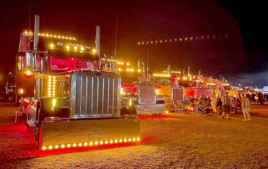 <p>SOURCE: TYLER MEISNER</p><p>The public attends a light show at the truck show in Bridgewater.</p>